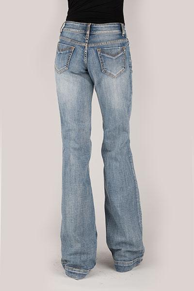 WOMENS JEAN 214 FIT TROUSER STYLE RAW EDGE SEAM ON TOP OF BACK POCKET 11-054-0214-0809 BU
