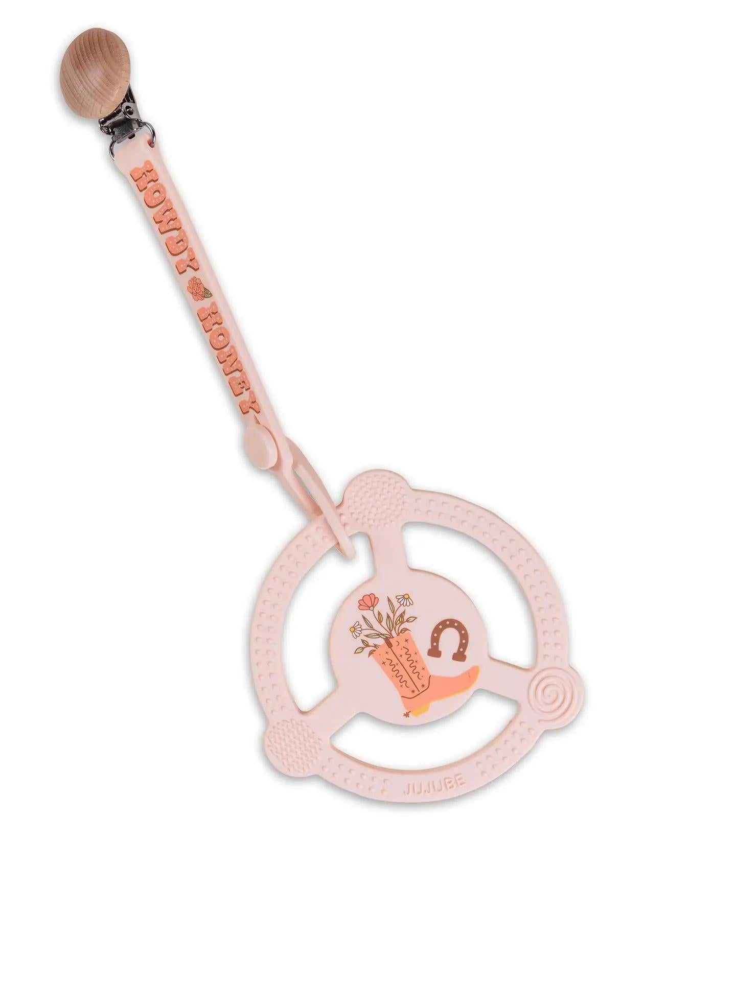 Silicone Teether Ring with Detachable Clip Bloomin' Boot