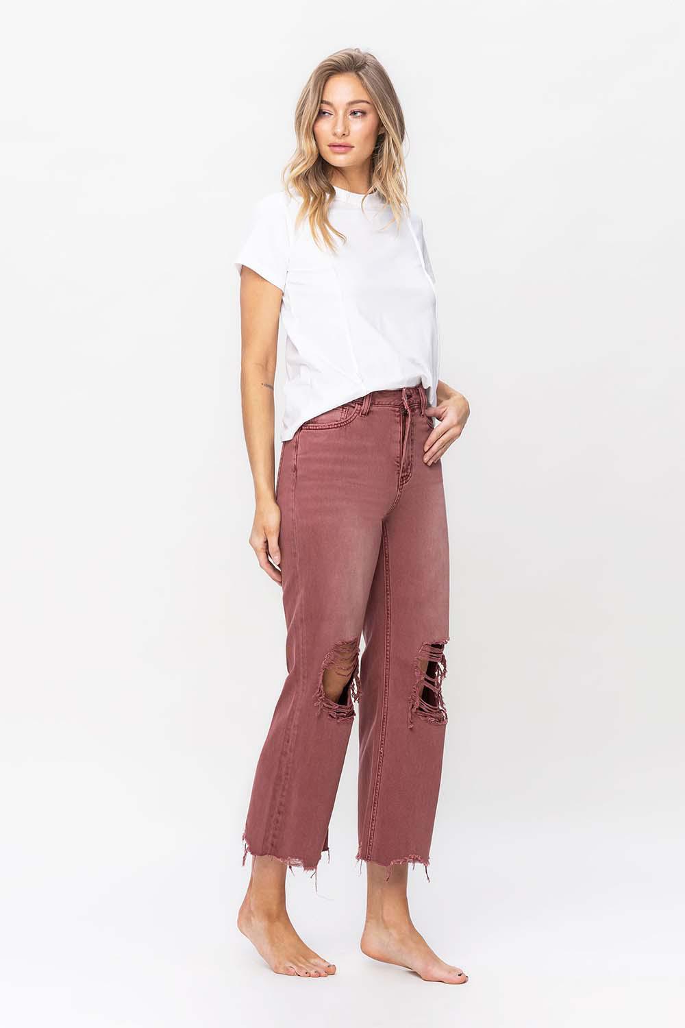 90'S VINTAGE CROP FLARE - RUSSET BROWN
