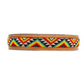 Bonjour Hand-Tooled Beaded Dog Collar S-6885