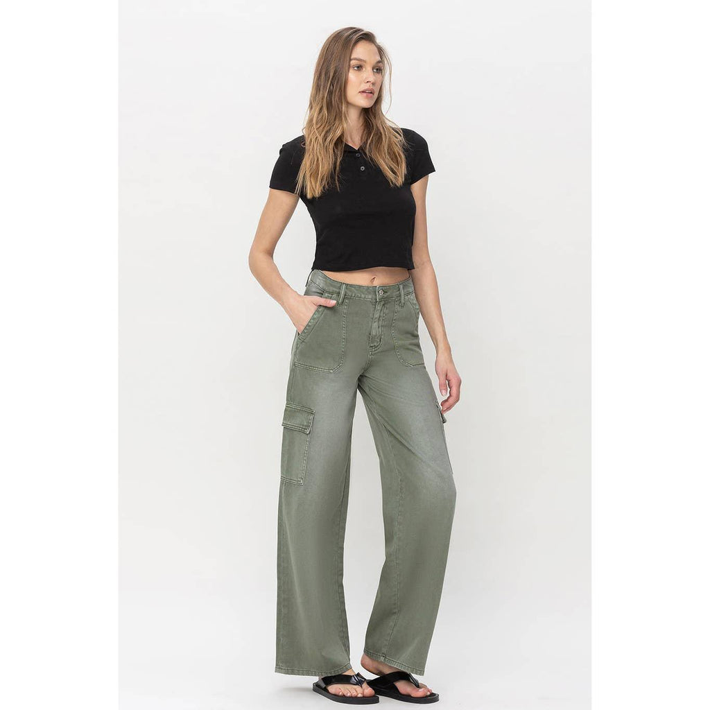 HIGH RISE STRAIGHT CARGO PANT | OLIVIA
