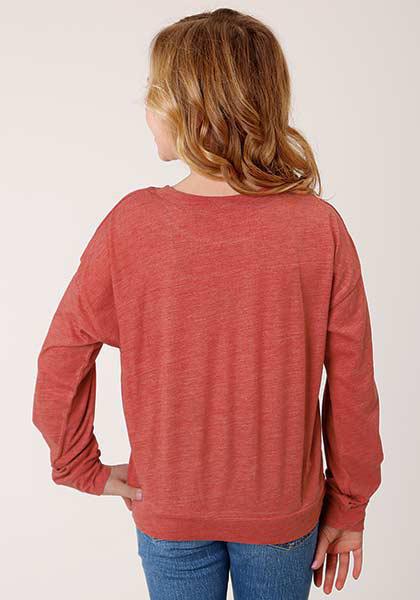 GIRLS KNIT 7-14   NOVELTY/APPLIQUE/EMBROIDERY PRINTED KNIT  1462 P/R JERSEY LS SCOOP NECK TEE  03-009-0513-0187