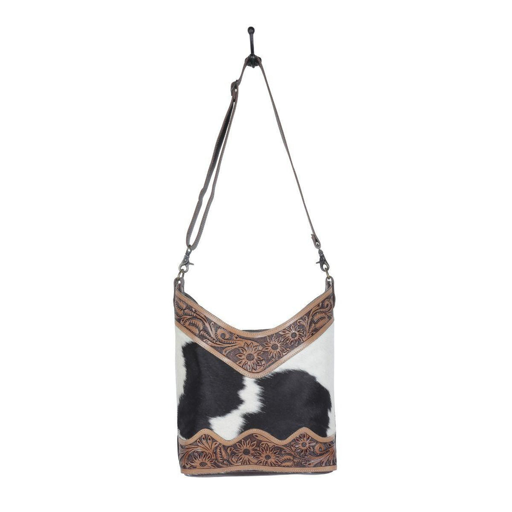 COCO AND CREAM HAND-TOOLED BAG S-4709