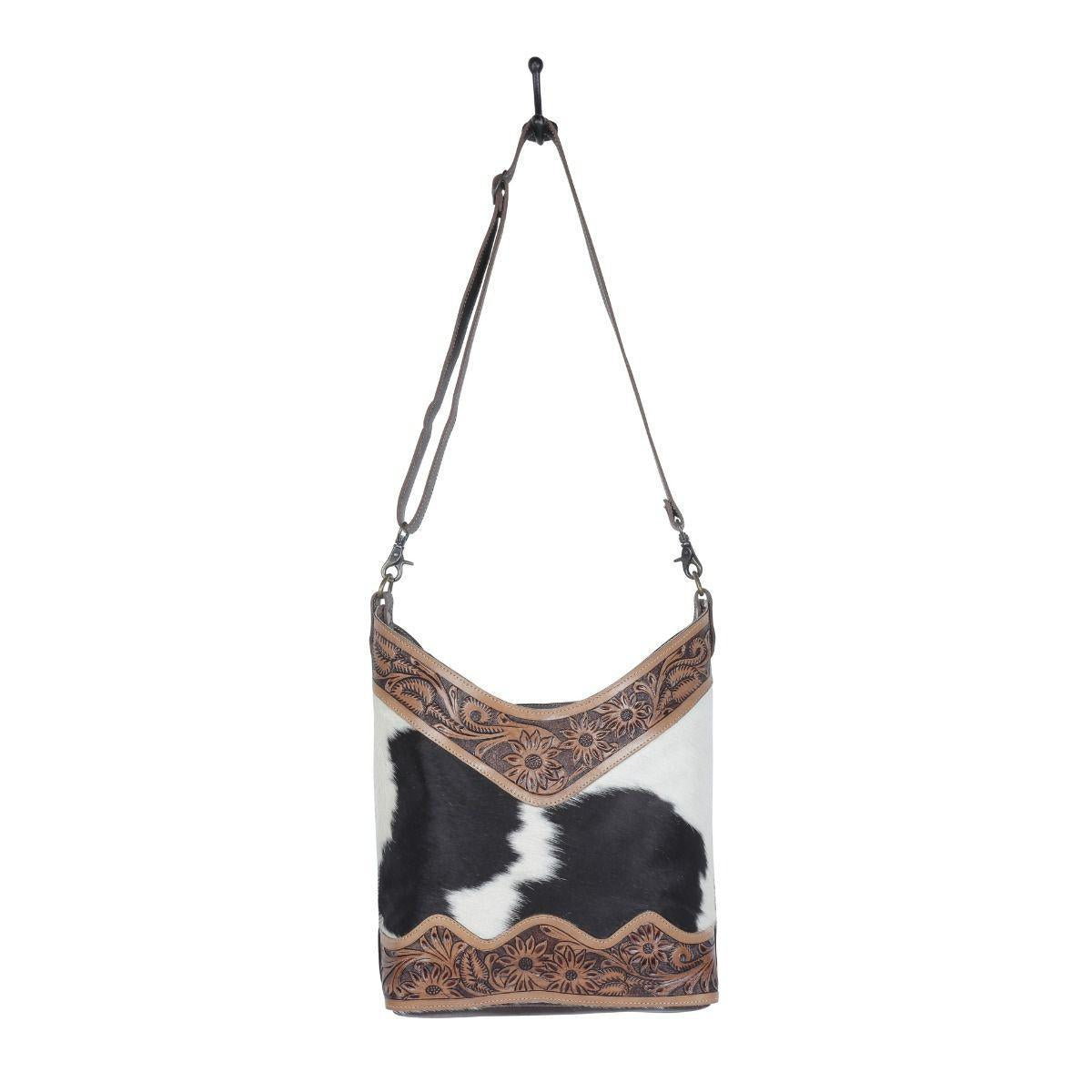 COCO AND CREAM HAND-TOOLED BAG S-4709