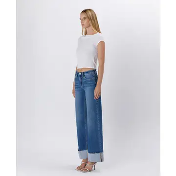 High Rise Cuffed Wide Jeans | REMEDY
