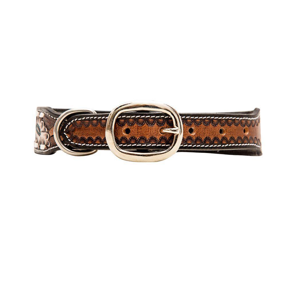 Hotshots Hand-Tooled Leather Dog Collar S-6889