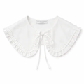 Savannah White Ruffle Bow Collar