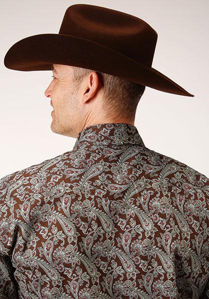 MENS L/S SHIRT AMARILLO SNAP ALLOVER PRINT 1218 PINE PAISLEY