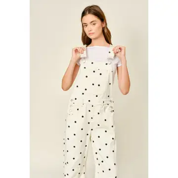 Slouchy Relax Fit Denim Overall - POLKA DOT