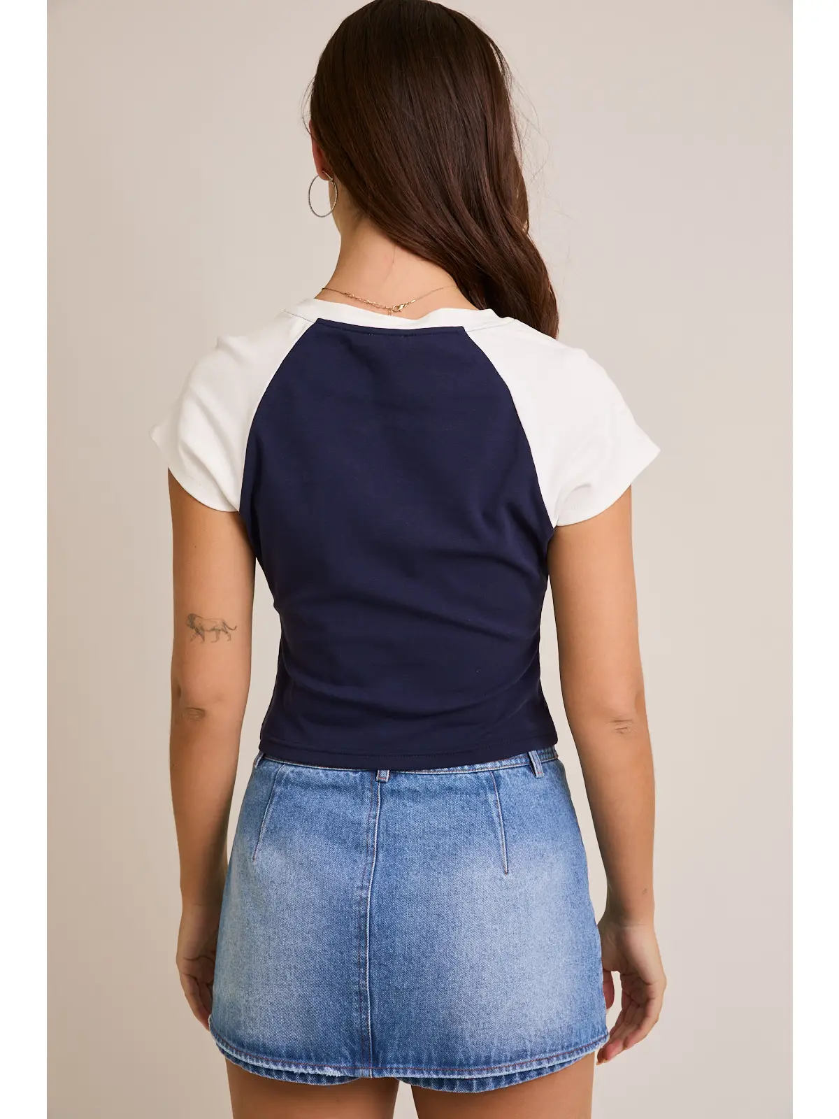 Cap Sleeve USA Baby Tee - Navy