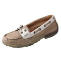 WOMENS DRIVING MOCCASINS - BOAT BOMBER DUSTY TAN/WHITE WDM0009