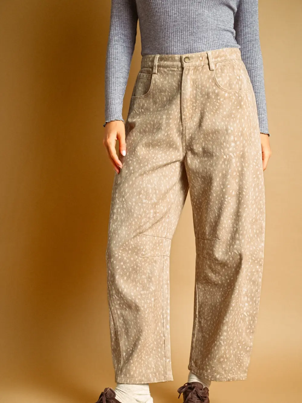 Bambi Print Barrel Pants