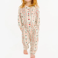 Christmas Dainty Bow Kid Long Sleeve Bamboo Button Up Set