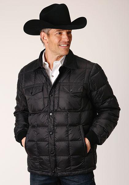 ROPER MEN'S CRUSHABLE PARACHUTE JACKET 1744 BLACK NYLON DOWN PROOF COATED