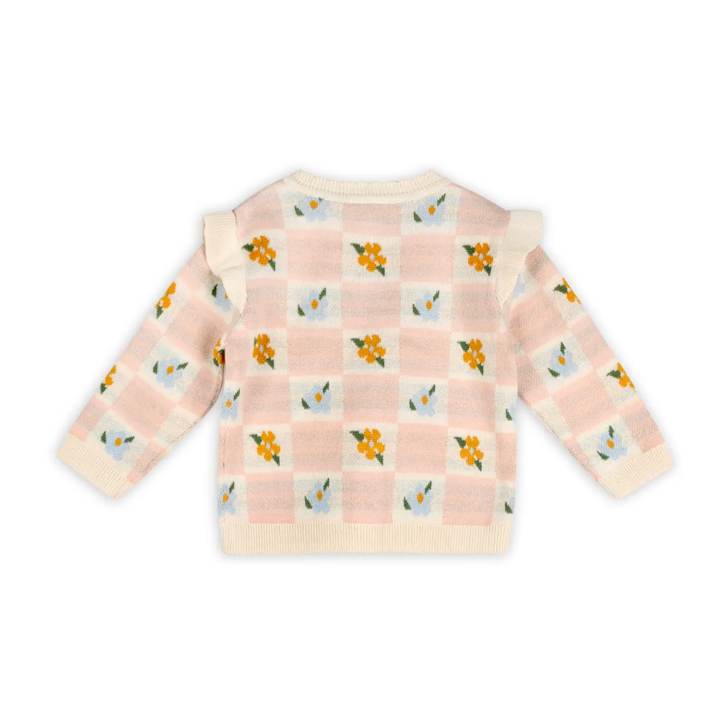 Mia Bouquet Jacquard Knit Baby Cardigan (Organic Cotton)