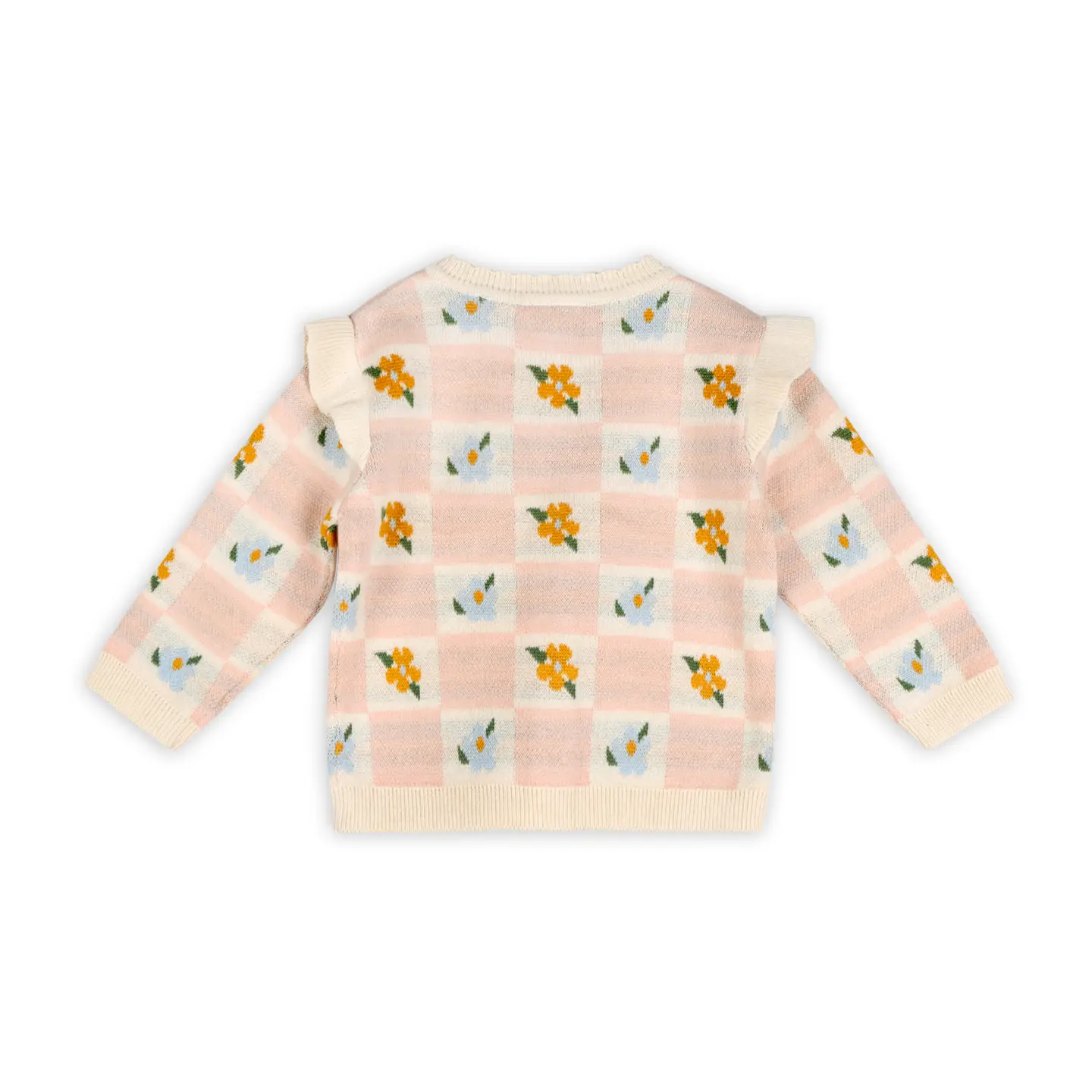 Mia Bouquet Jacquard Knit Baby Cardigan (Organic Cotton)