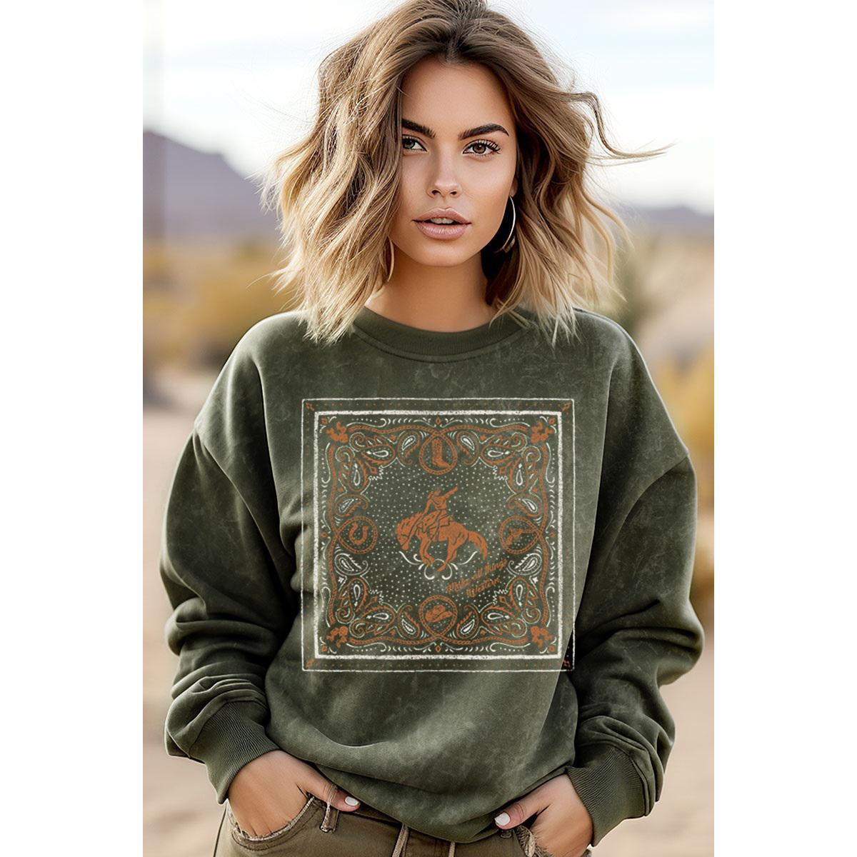 Make All Thing Western Mineral Graphic Sweatshirts - Mineral Olive