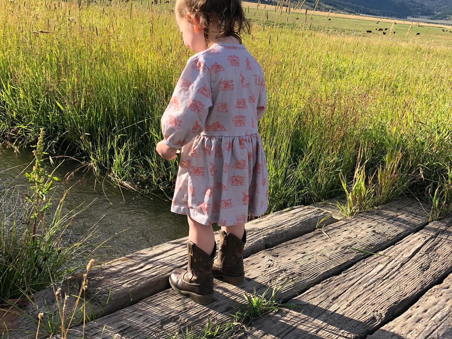 Girls Buffalo Round-Up Organic Cotton Boho Dress