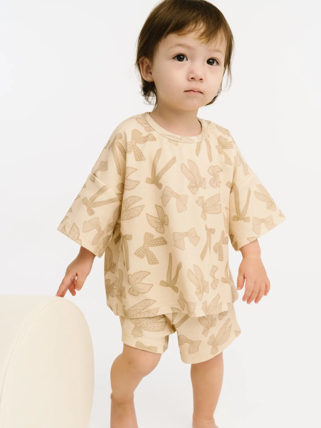 Neutral Bows Slouchy Set