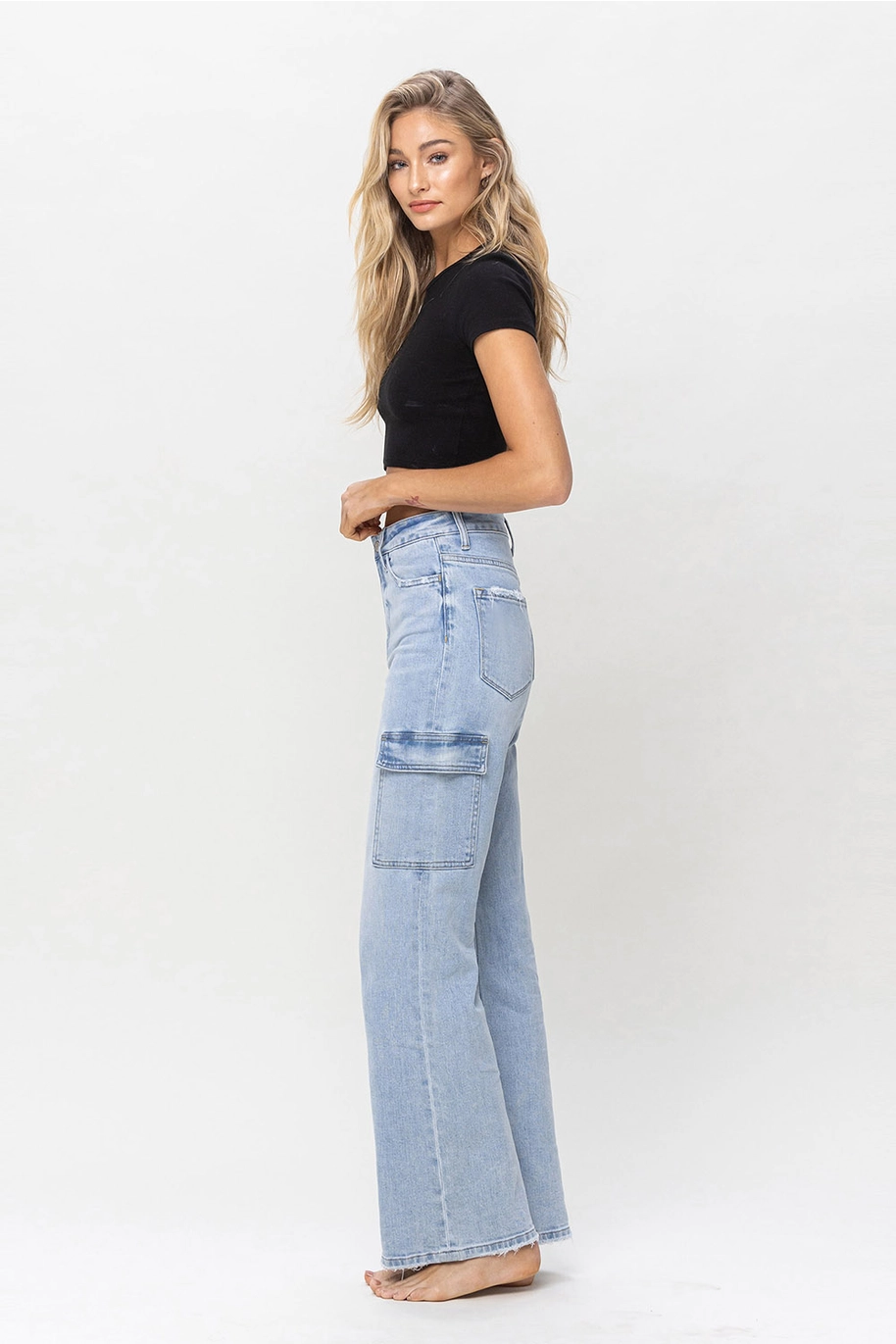90's Vintage Straight Jeans with Cargo Utility - Reverent
