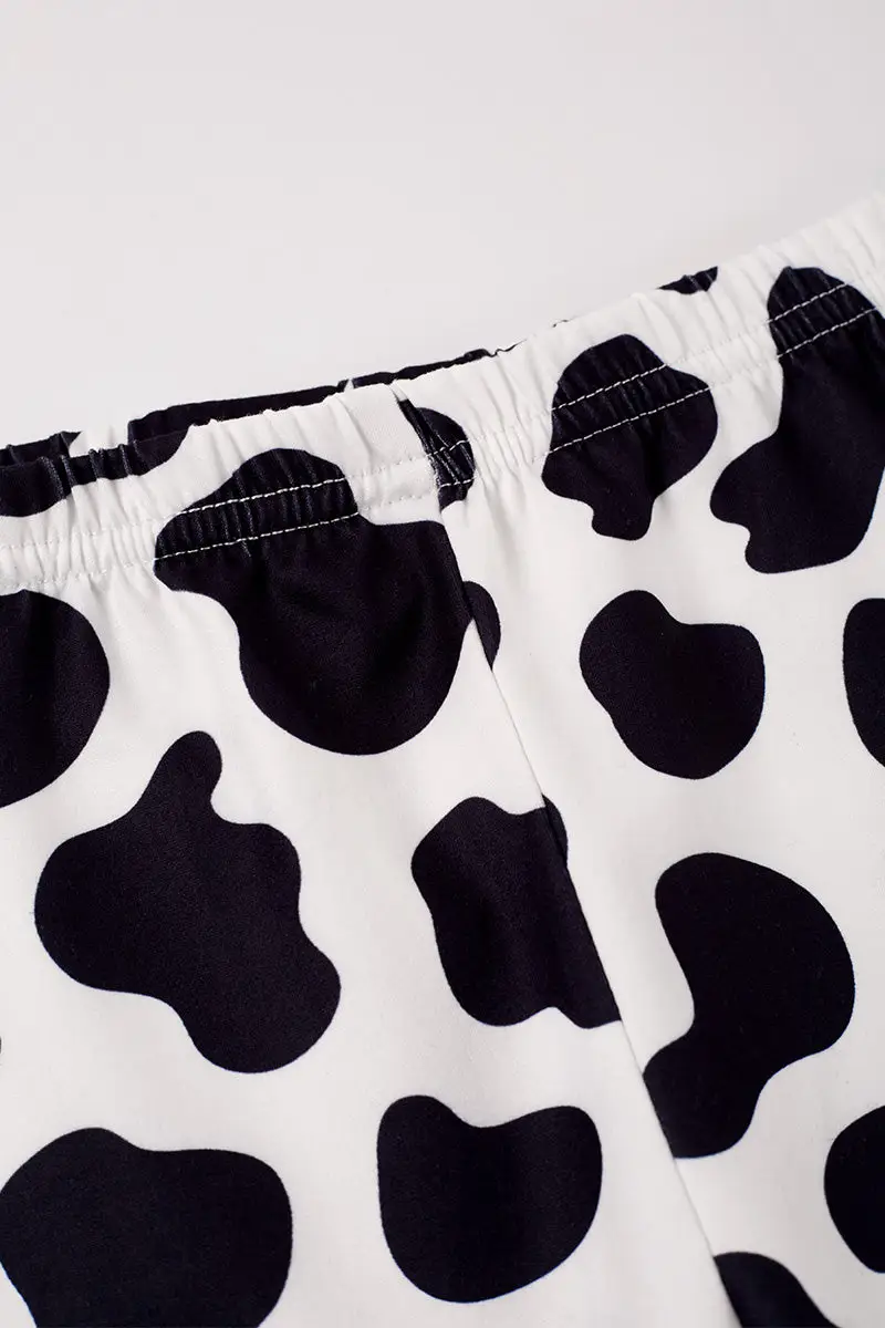 COW PRINT GIRLS BIKE SHORTS