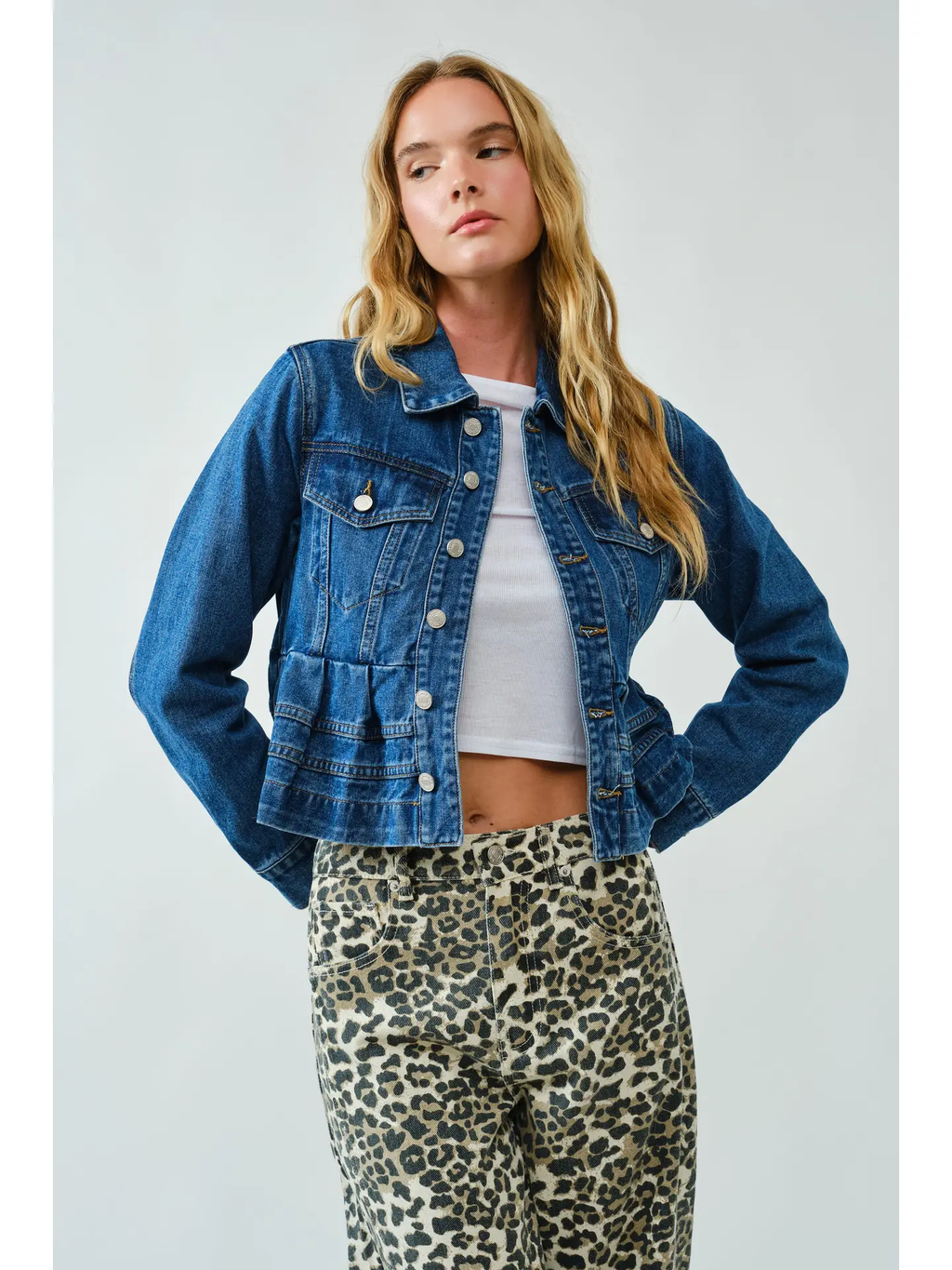 Lovely Peplum Denim Jacket