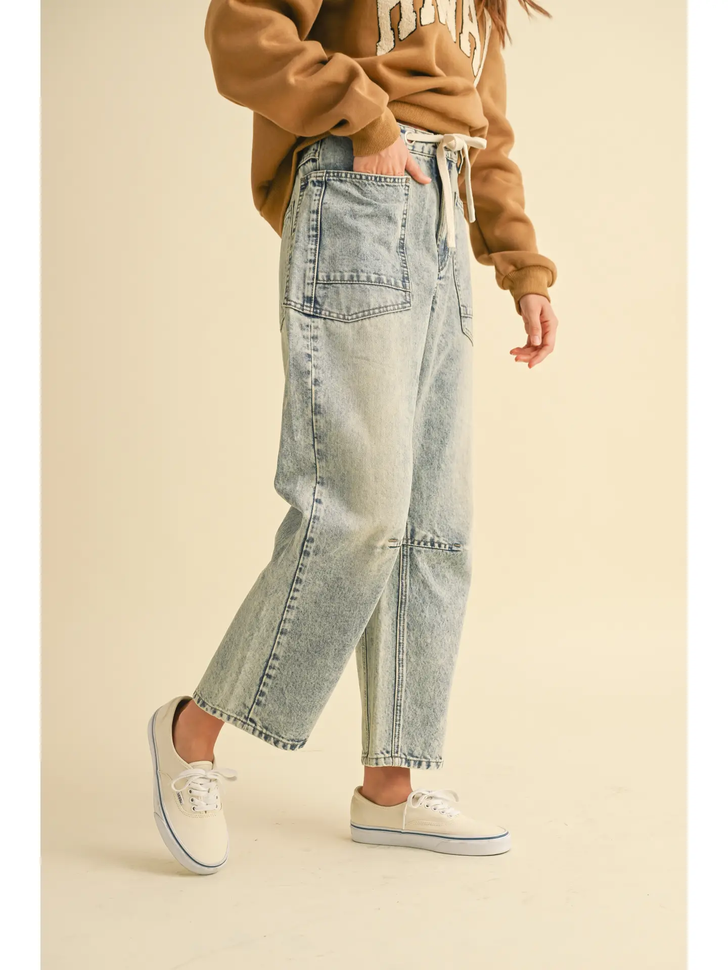 Washed Denim Pants
