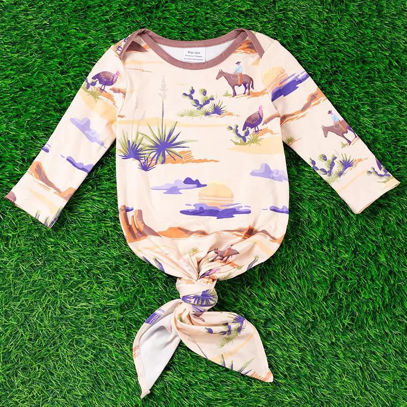Wild West Dessert, Cactus Printed Baby Gown