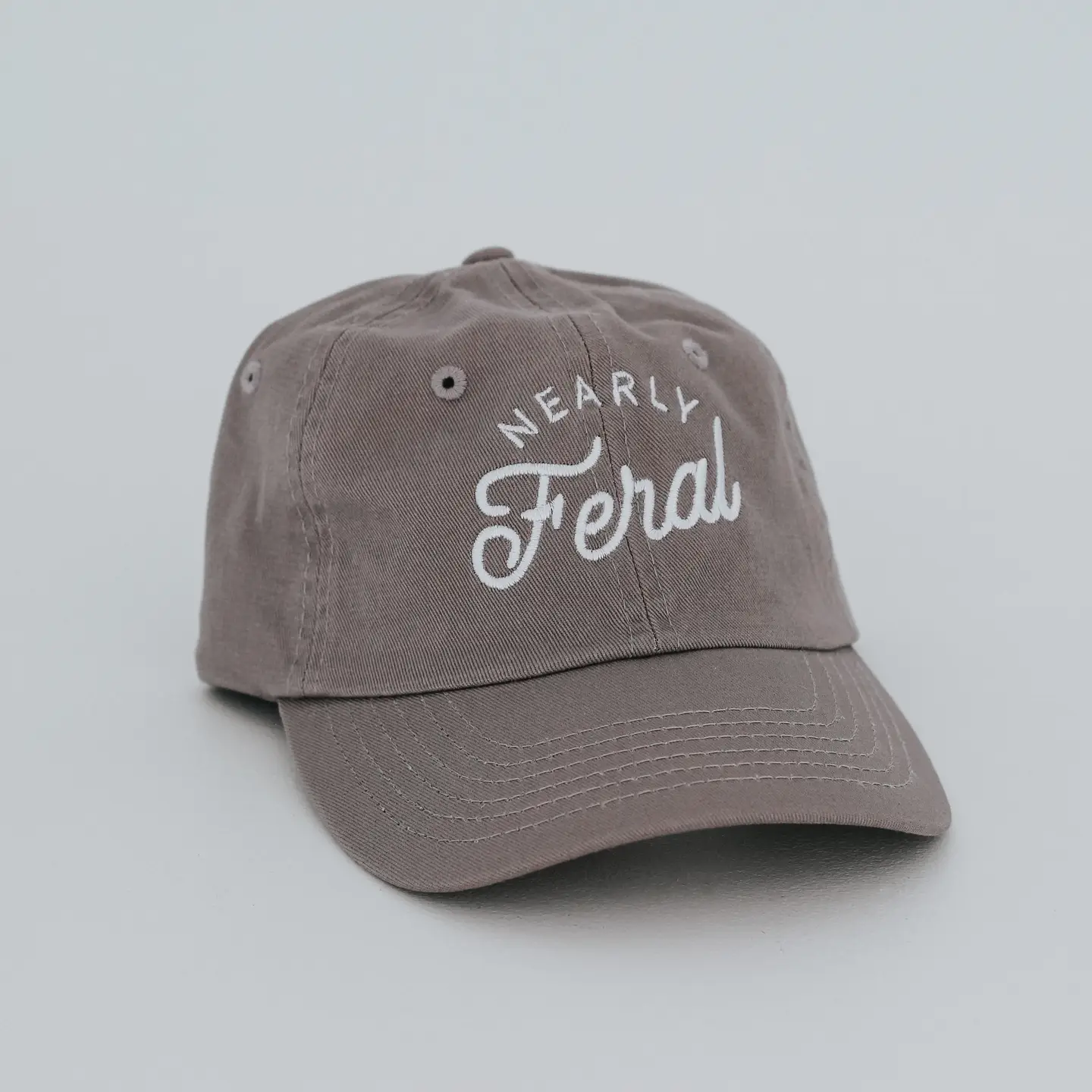 Nearly Feral Charcoal Twill Hat • Modern Funny Kids Cap