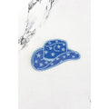 Blue Star Cowboy Hat Embroidered Patch