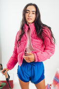 Corduroy Puffer Jacket - Pink