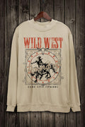 WILD WEST LONG LIVE COWBOY LONG SLEEVE SWEATSHIRT - MINERAL OATMEAL