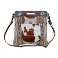 Myra Azure blossoms Hand-Tooled Bags - S-3369