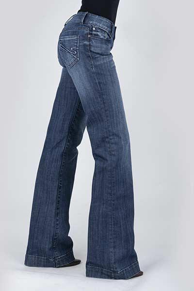 WOMENS JEAN 214 FIT TROUSER STYLE STESTON "S" EMB BACK POCKET 11-054-0214-0807 BU