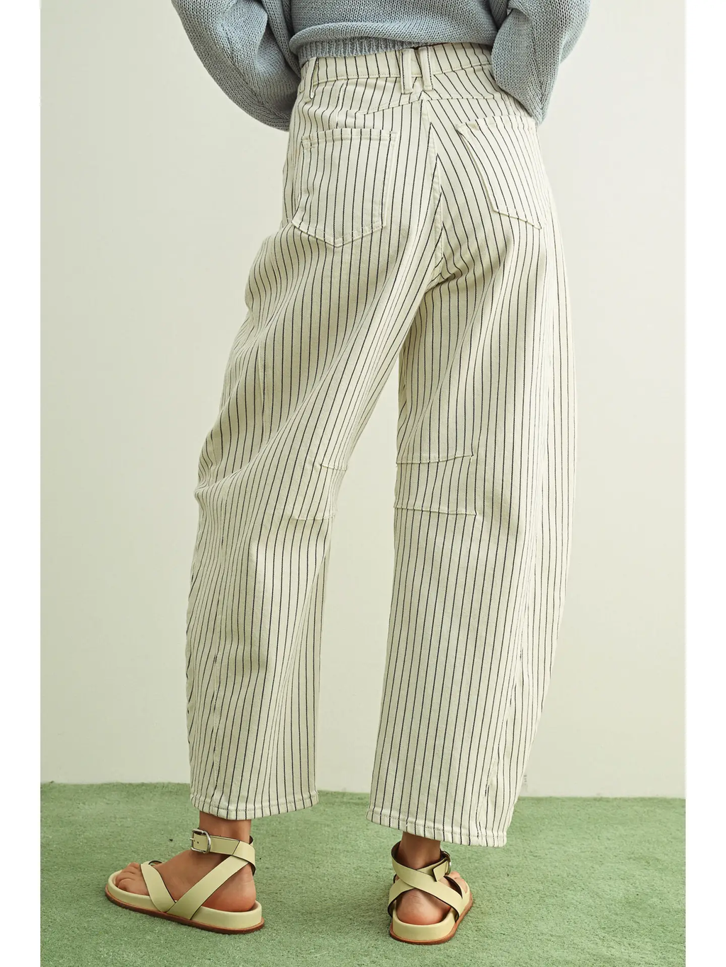 Pinstriped Pattern Barrel Pants