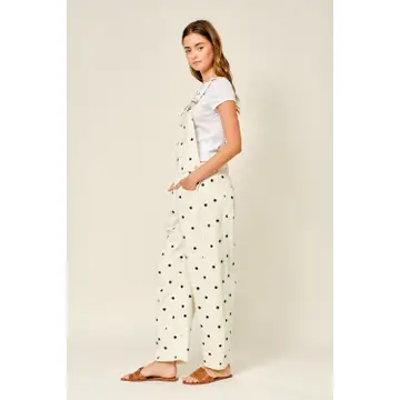 Slouchy Relax Fit Denim Overall - POLKA DOT