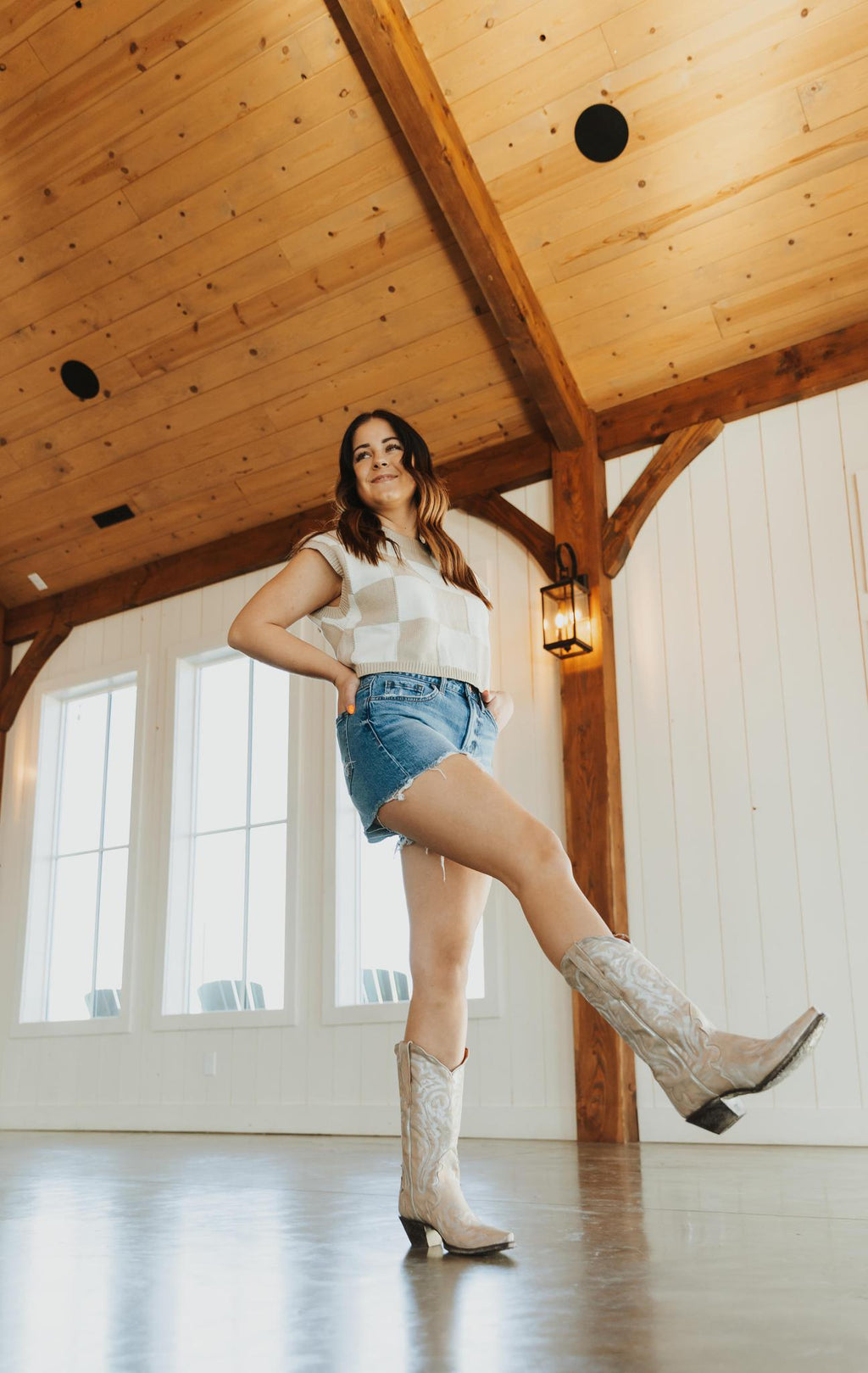 High Rise Distressed Hem A-Line Shorts | Swan River