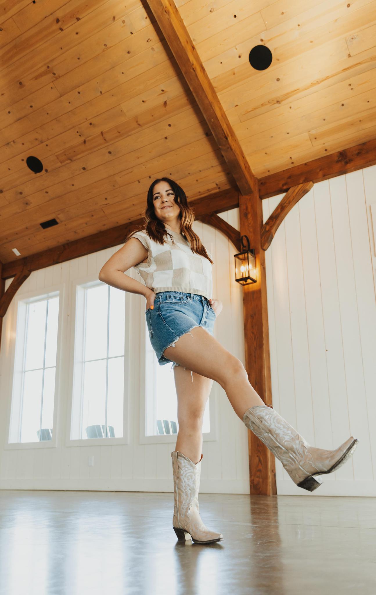 High Rise Distressed Hem A-Line Shorts | Swan River