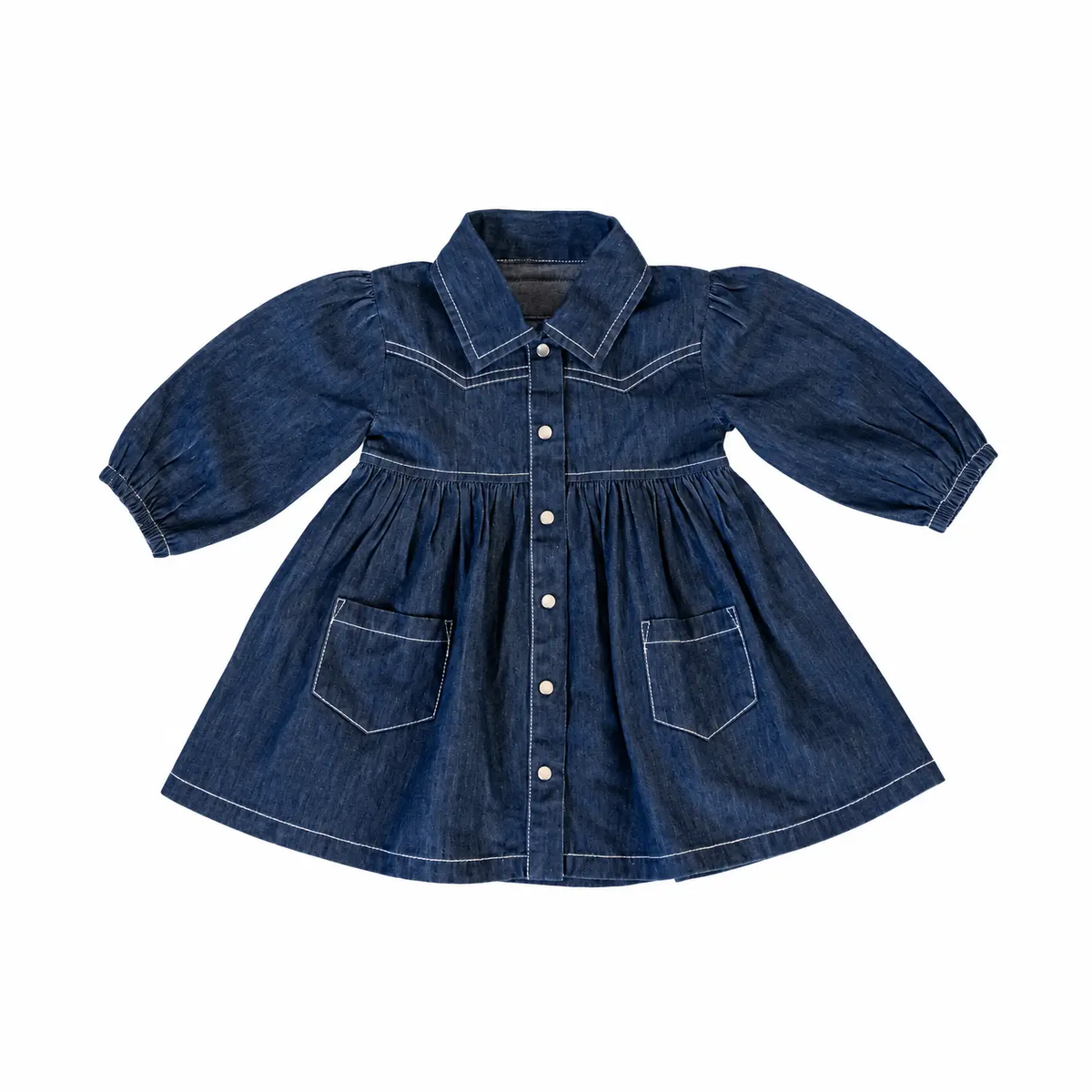 True Blue | Kids' Western Denim Long-Sleeve Dress