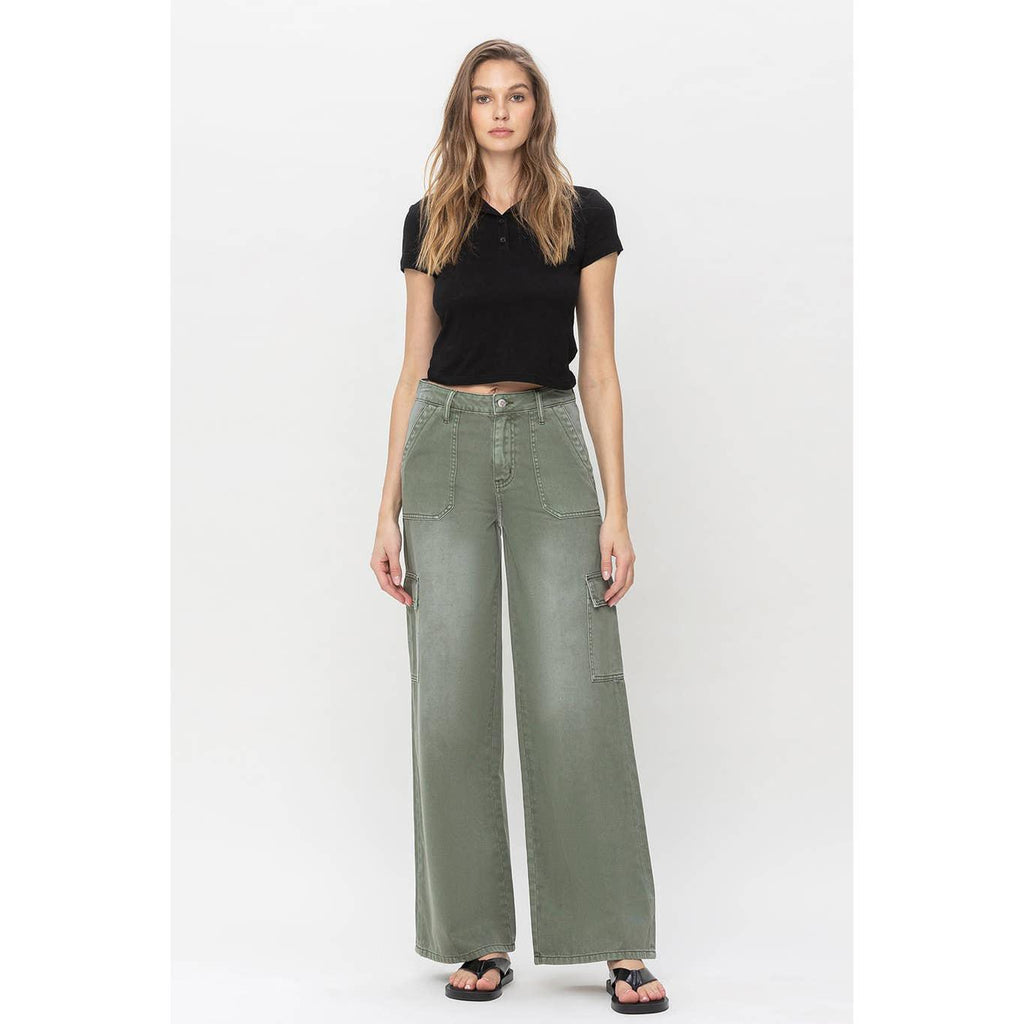 HIGH RISE STRAIGHT CARGO PANT | OLIVIA