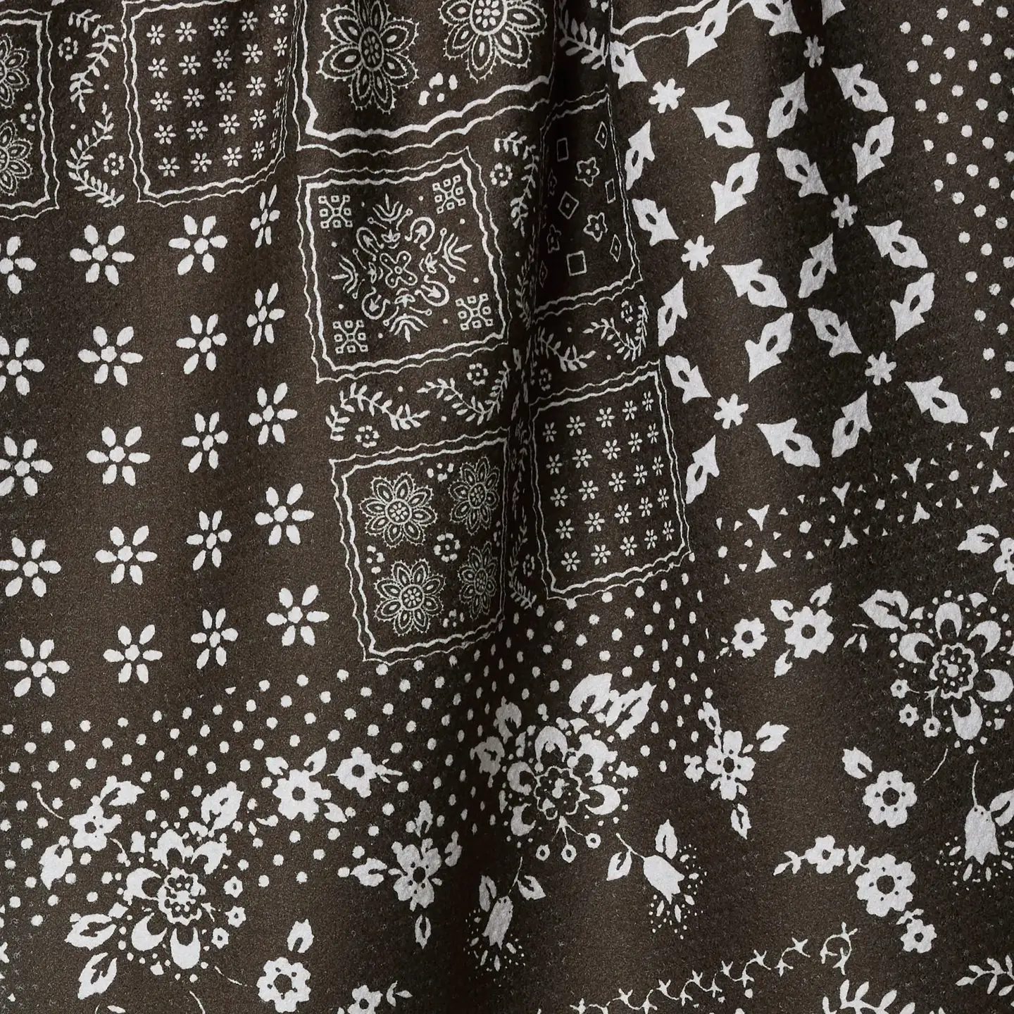 Blossoming Bandanna Brown Tea Towel