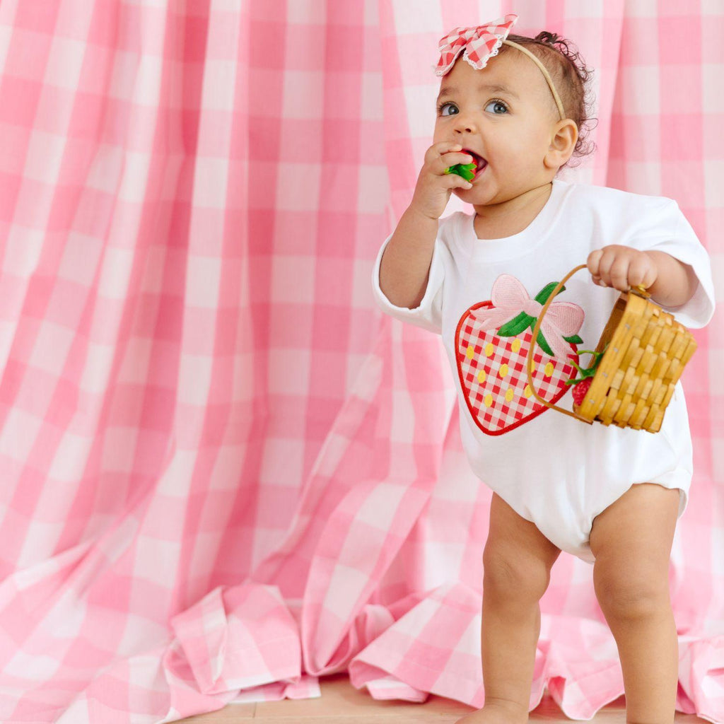 Strawberry Patchwork Short Sleeve Romper - Baby clothes