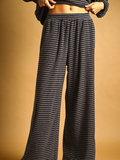 Striped Pattern Towel Fabric Pants
