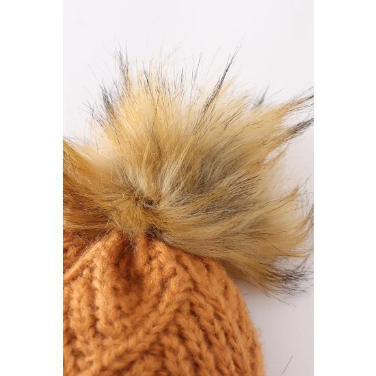 CAMEL CROSS CABEL KNIT POM POM BEANIE