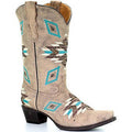 TN DISTRESSED BROWN AZTEC PATTERN E1090