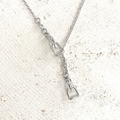 Equestrian Jewelry  Y Style Horse Bit Stirrup Necklace  - SILVER