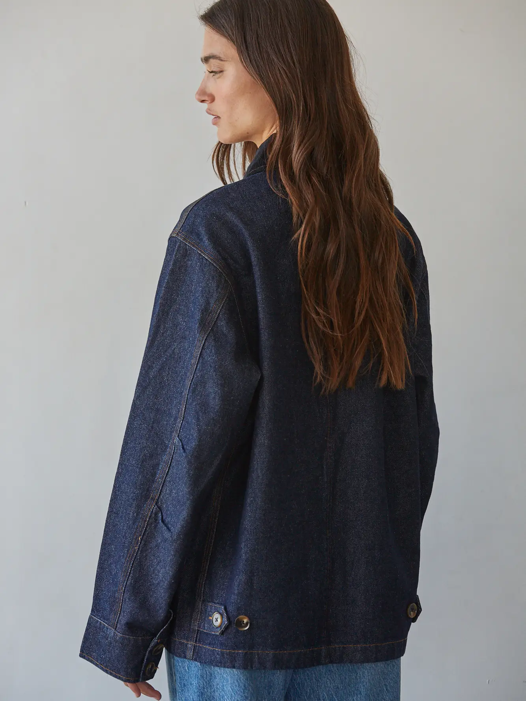 Woven Denim Cotton Button Down Jacket