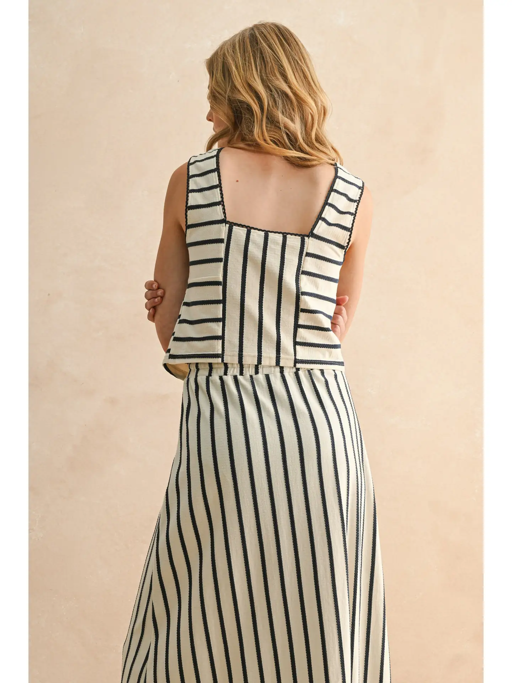 Button Front Striped Top