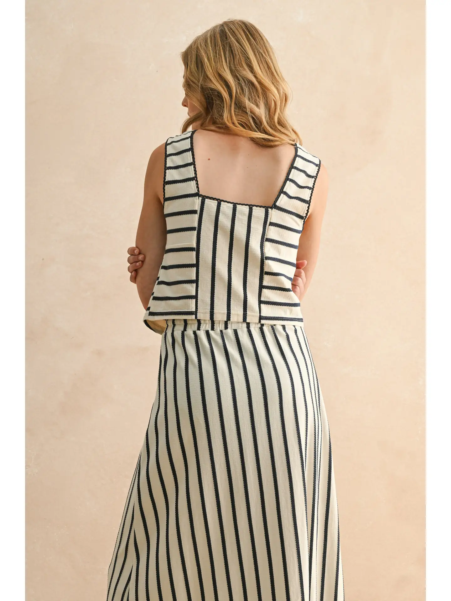 Button Front Striped Top