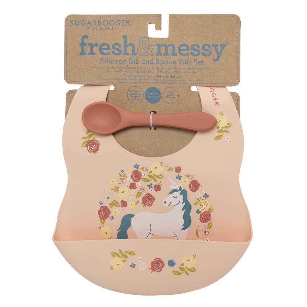 Fresh & Messy Silicone Bib & Spoon Set | Unicorn